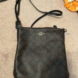 Coach Black and Brown Signature Crossbody Bag